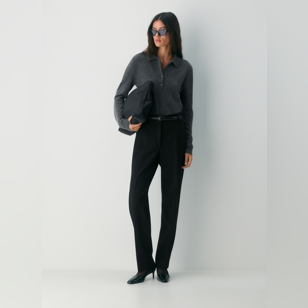 Aritzia Bare Cashmere Provenance Polo Sweater